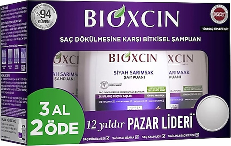 Bioxcin Siyah Sarımsak Saç Dökülmesine Karşı Şampuan 3 al 2 öde