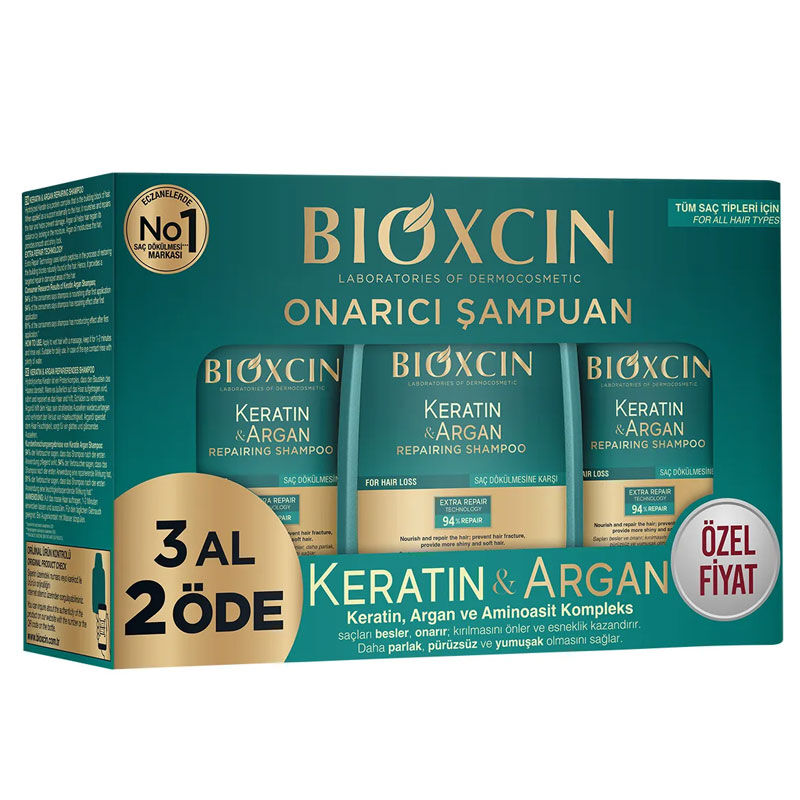 Bioxcin Keratin & Argan Onarıcı Şampuan 3 al 2 öde