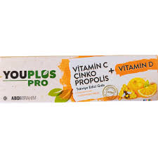 Youplus Pro Vitamin C D Çinko Propolis 15 Efervesan Tablet